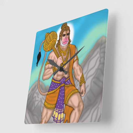 Lord Hanuman Clock スクエア壁時計 (傾斜)