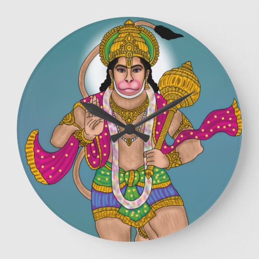 Lord Hanuman Clock ラージ壁時計 (正面)