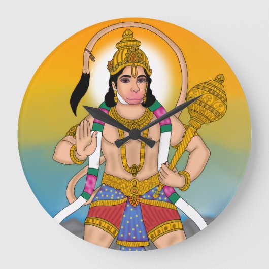Lord Hanuman Clock ラージ壁時計 (正面)