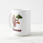 Lord Hanuman Flying Lifting Mountain コーヒーマグカップ (正面左)