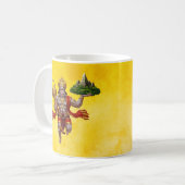 Lord Hanuman Flying Lifting Mountain コーヒーマグカップ (正面左)