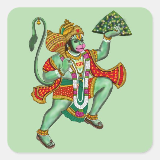 Lord Hanuman Stickers スクエアシール (正面)
