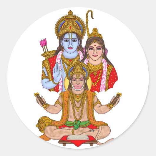 Lord Hanuman Stickers ラウンドシール (正面)