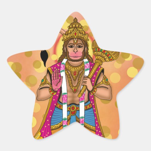 Lord Hanuman Stickers 星シール (正面)