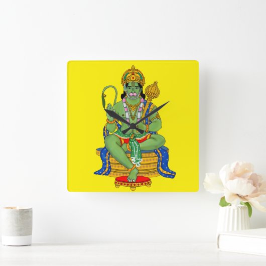 Lord Hanuman Wall Clock スクエア壁時計 (ホーム)