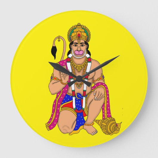 Lord Hanuman Wall Clock ラージ壁時計 (正面)