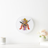 Lord Hanuman wall clock– Spiritual Desk Accessory ラウンド壁時計 (ホーム)