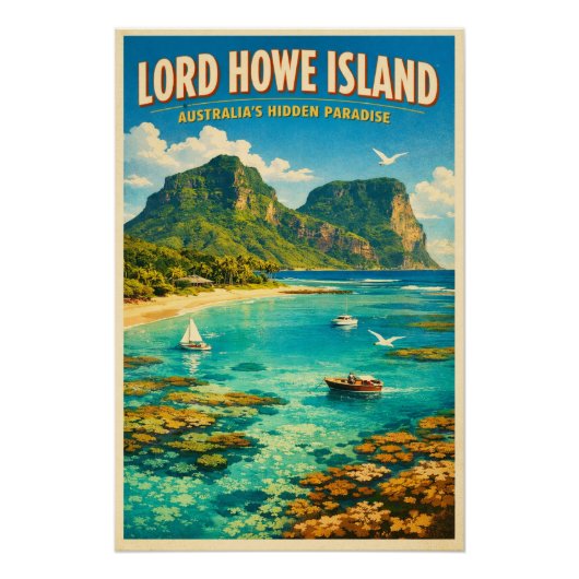 Lord Howe Island, Australia, in a classic retro ポスター (正面)