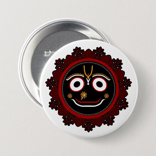 Lord Jagannath Devotional - Hare Krishna 缶バッジ (正面&裏面)