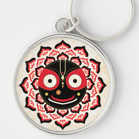 Lord Jagannath Face Chakra Hindu Deity キーホルダー (正面)
