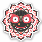 Lord Jagannath Face Chakra Hindu Deity シール (正面)