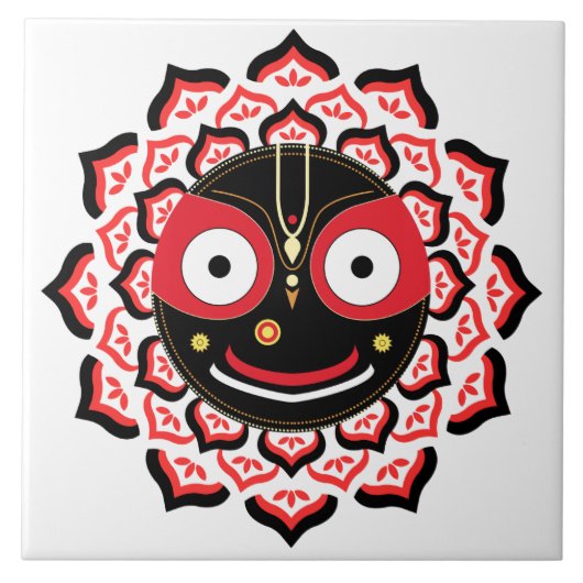 Lord Jagannath Face Chakra Hindu Deity タイル (正面)