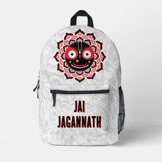 Lord Jagannath Face Chakra Hindu Deity プリントバックパック (正面)
