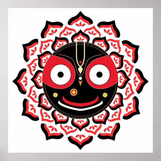 Lord Jagannath Face Chakra Hindu Deity ポスター (正面)