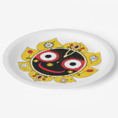 Lord Jagannath Face Hindu Deity Spiritual ペーパープレート (アングル)