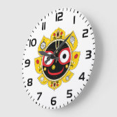 Lord Jagannath Face Hindu Deity Spiritual ラージ壁時計 (傾斜)