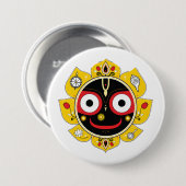 Lord Jagannath Face Hindu Deity Spiritual 缶バッジ (正面&裏面)