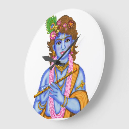 Lord Krishna Clock ラージ壁時計 (傾斜)