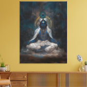 Lord Krishna in Meditation Canvas Wall Art キャンバスプリント (インサイチュ (リビング))