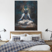 Lord Krishna in Meditation Canvas Wall Art キャンバスプリント (インサイチュ (寝室))