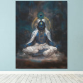 Lord Krishna in Meditation Canvas Wall Art キャンバスプリント (インサイチュ (ウッドフロア))