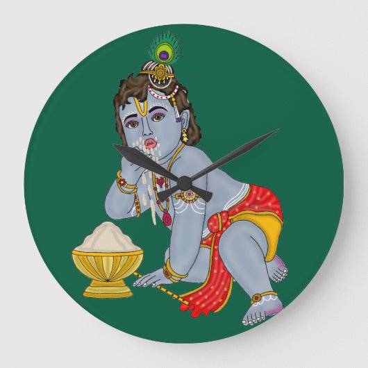 Lord Krishna Wall Clock ラージ壁時計 (正面)
