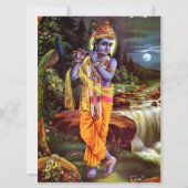 Lord Krishna with Flute Hindu God カード (正面)