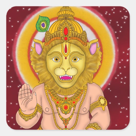 Lord Narsimha Stickers スクエアシール (正面)