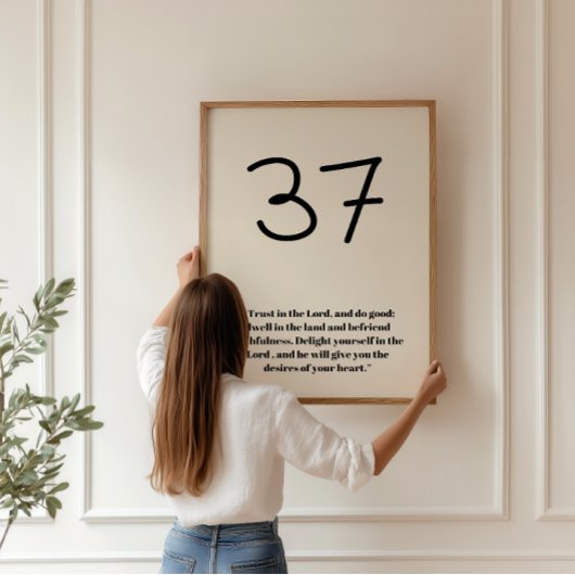 Lord Psalm 37 Wall Artに信頼 ポスター