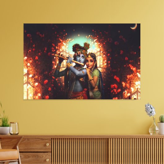Lord Radha Krishna Canvas Print Picture 2 キャンバスプリント (インサイチュ (リビング))