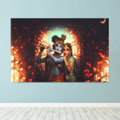 Lord Radha Krishna Canvas Print Picture 2 キャンバスプリント (インサイチュ (ウッドフロア))