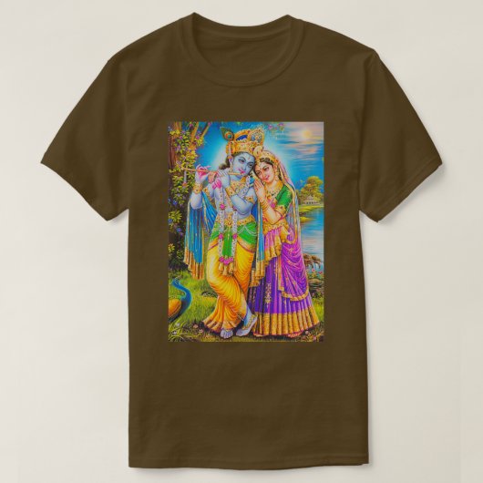 Lord Radsha Krishna Hindu Gods Hinduism Religion Tシャツ (デザイン正面)