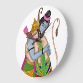 Lord Rama and Hanuman Clock ラージ壁時計 (傾斜)