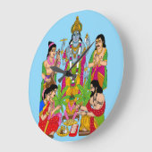Lord Satyanarayan Wall Clock ラージ壁時計 (傾斜)