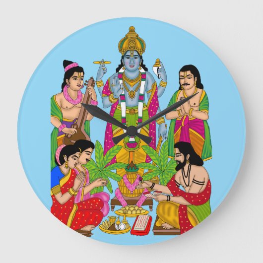 Lord Satyanarayan Wall Clock ラージ壁時計 (正面)