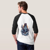 Lord Shiva Adiyogi Art - Powerful Mahadev Trident  Tシャツ (裏面フル)