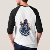 Lord Shiva Adiyogi Art - Powerful Mahadev Trident  Tシャツ (裏面)