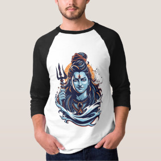 Lord Shiva Adiyogi Art - Powerful Mahadev Trident Tシャツ