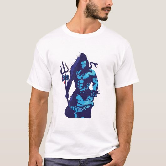 Lord Shiva Art Angry Trishul Mahadev Hindu god Tシャツ (正面)