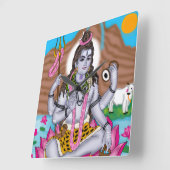Lord Shiva Clock – Wall Decor & Home Decor スクエア壁時計 (傾斜)