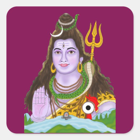 Lord Shiva Sticker スクエアシール (正面)