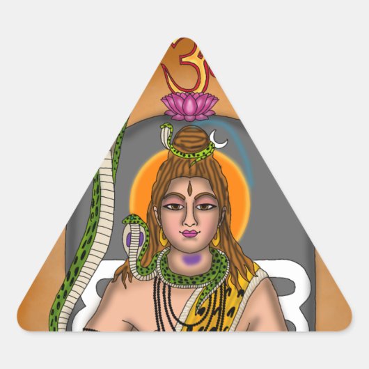 Lord Shiva Sticker 三角形シール (正面)