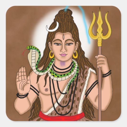 Lord Shiva Stickers スクエアシール (正面)