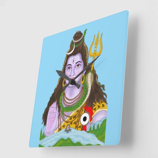 Lord Shiva Wall Clock スクエア壁時計 (傾斜)