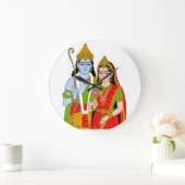 Lord Sitaram Clock – Divine Wall Decor & Home Deco ラージ壁時計 (ホーム)