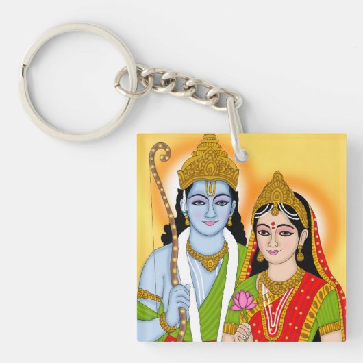 Lord Sitaram Keychain – Divine Accessory for Daily キーホルダー (正面)