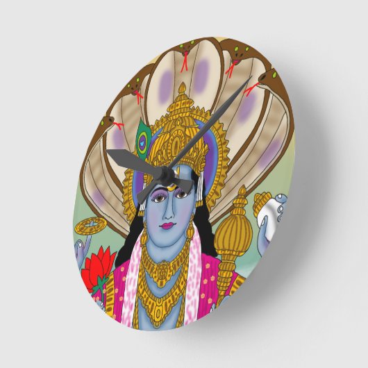 Lord Vishnu Clock ラウンド壁時計 (傾斜)