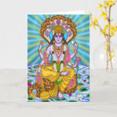 Lord Vishnu Greeting Card カード (黄色い花)