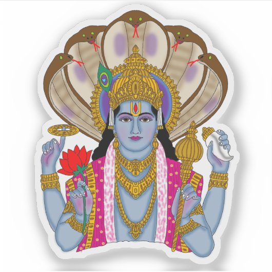 Lord Vishnu Stickers シール (正面)
