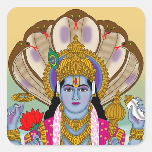 Lord Vishnu Stickers スクエアシール (正面)